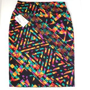 Sold- LulaRoe Cassie Skirt Rainbow of Colors Geom